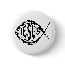 JESUS FISH DESIGN buttons