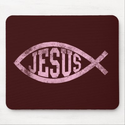 Jesus Fish Ichthys Christian Catholic T-shirts Mouse Pads by cutencomfy