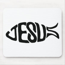 Jesus Fish Mouse Mat