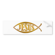 Jesus & Fish Symbol bumper stickers by Pazzoom Jesus & Fish Symbol bumper stickers