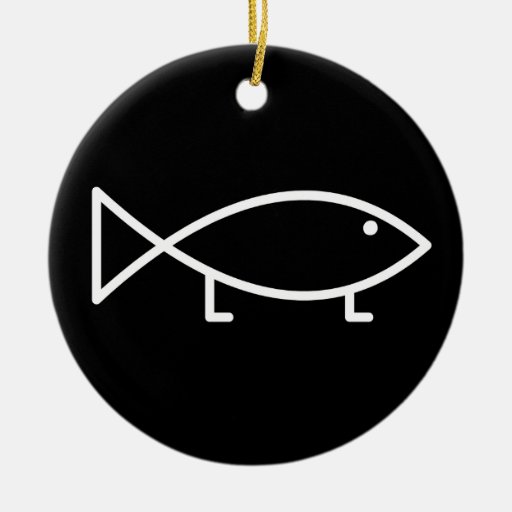 Jesus Fish with Legs Ornament Zazzle