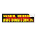 Jesus Forgives Sinners bumper stickers