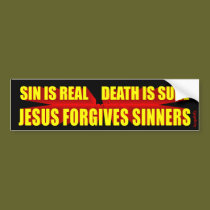 Jesus Forgives Sinners bumper stickers