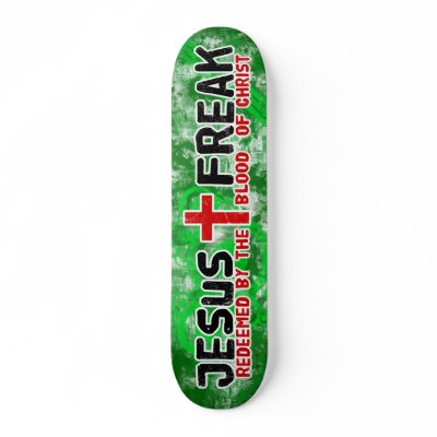 Jesus Freak Green Skateboard by JAWorley