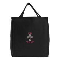 Jesus Has My Back Embroidered Tote Bags