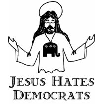 Jesus Hates Democrats t-shirts by LushLaundry Jesus Hates Democrats t-shirts
