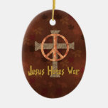 Jesus Hates War Christmas Tree Ornaments