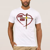 t-shirt, faith, men, heart, cross, inspirational, birthday, wedding, pastor, minister, T-shirt/trøje med brugerdefineret grafisk design