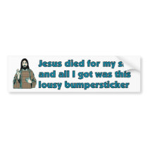 Jesus Humor bumper stickers by godless_heathen Jesus Humor bumper stickers