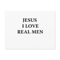 Jesus I Love Real Men postcards