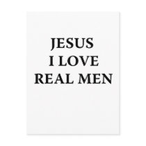 Jesus I Love Real Men postcards