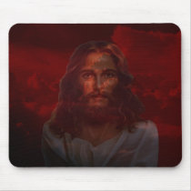Jesus in clouds mousepads by eveswork Jesus in clouds mousepads