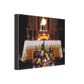 Jesus in The Blessed Sacrament Wrapped Canvas