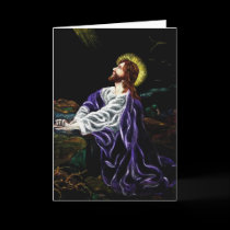 Jesus in the Garden of Gethsemane Easter Card cards