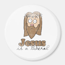 Jesus is a liberal Faded.png magnets
