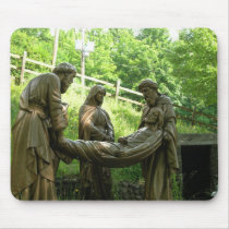 Jesus is laid in the tomb - 14th station mousepads