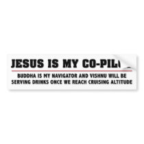 Jesus Is My Co-Pilot bumper stickers by tshirtmonkey Jesus Is My Co-Pilot bumper stickers
