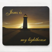 Jesus is My Lighthouse mousepads