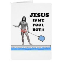 Jesus is my pool boy cards