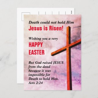 JESUS IS RISEN Christian Easter Holiday Postcard Zazzle