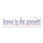 Jesus Is The Answer Bumper Sticker