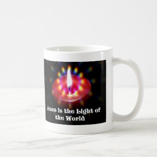 Jesus Is The Light Of The World Red Candle Classic White Coffee Mug