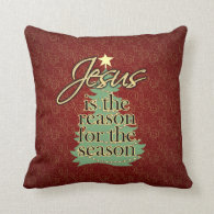 Jesus is the Reason Christian Christmas Throw Pillows