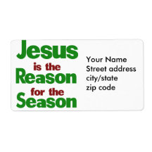 Jesus is the Reason for the Season Personalized Shipping Labels