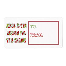 Jesus is the reason for the season personalized shipping label