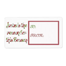 Jesus is the reason for the season custom shipping label