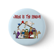 Jesus Is the Reason Manger Scene Pin