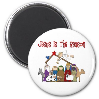 Jesus Is the Reason Manger Scene magnets