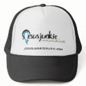 jesus junkie music logo black trucker hat