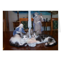 Jesus kittens greeting cards