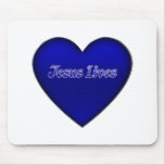 Jesus-lives-3D heart mousepads