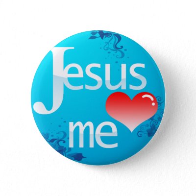 Jesus Love Me Pinback Buttons by kurakurakayu