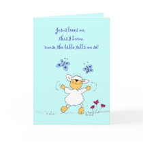 jesus loves me, sheep, greeting card by barbaramarion jesus loves me, sheep, greeting card