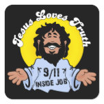 Jesus loves truth 9-11 inside job sticker