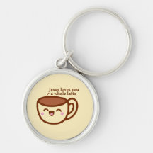 Jesus Loves you a whole latte Keychain