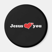 Jesus Loves You Heart Refrigerator Magnet