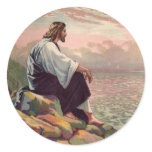 Jesus Meek and Mild Round Stickers