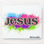 Jesus Neon Static Mousepads