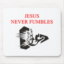 jesus never fumbles mouse pad