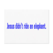 Jesus No Ride Elephant Bumper postcards