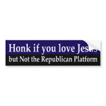 Jesus not Republican Bumper Sticker bumper stickers