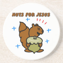 Jesus nut squirrel Christian saying coasters