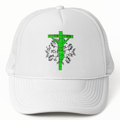 jesus on cross. Jesus on cross green plaid hat by artnseoul