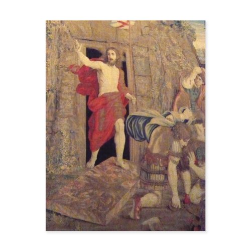 Jesus on Resurrection Tapestry in the Vatican postcard