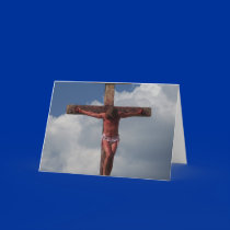 Jesus on the cross Easter Greeting Card photo art
