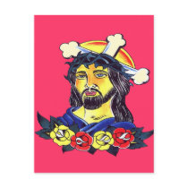 Jesus on the Cross Tattoo art Post Cards